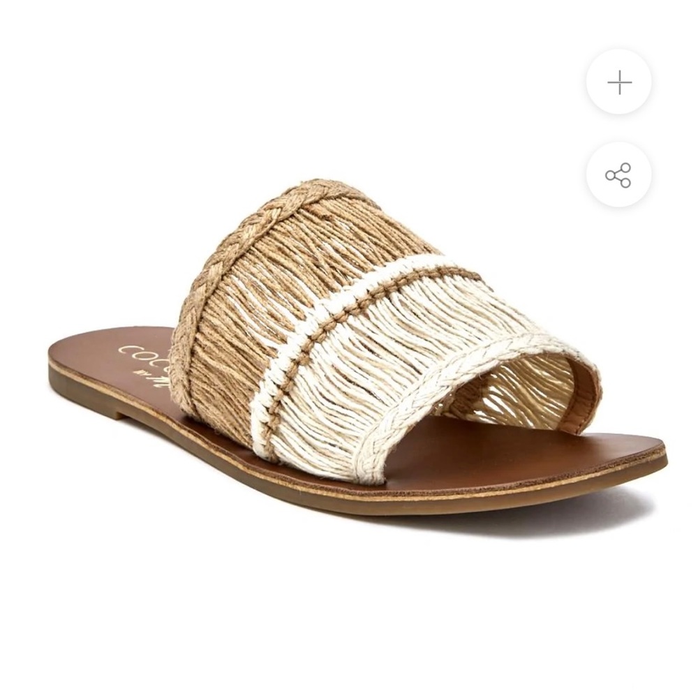 COCONUTS by MATISSE WATCHOUT Sandals Sz 7 Jute Flats Slip Ons in NATURAL $70